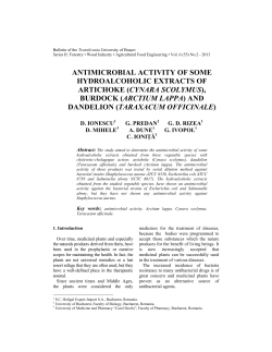 antimicrobial activity of some hydroalcoholic extracts of artichoke
