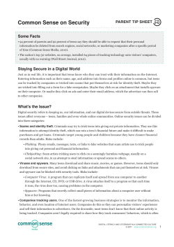 Security Parent Tip Sheet - Prosser School District Home Page