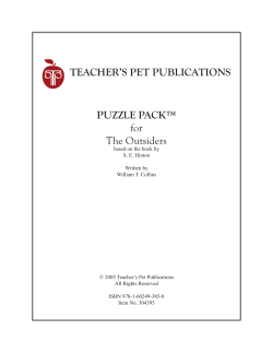 The Outsiders - Puzzle Pack - Sampler PDF