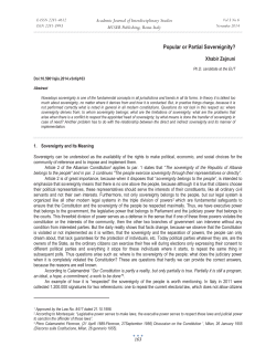 Popular or Partial Sovereignity?