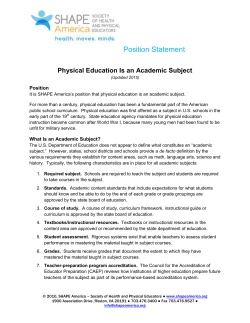 Comprehensive School Physical Activity