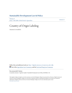 Country-of-Origin Labeling - Digital Commons @ American