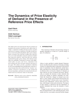The Dynamics of Price Elasticity of Demand in the Presence of