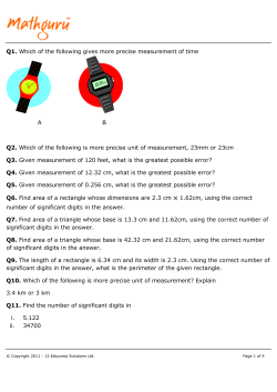 Q1. Which of the following gives more precise