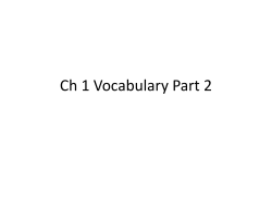 Ch 1 Vocabulary Part 2