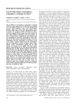 Can El Ni&ntilde;o induce stratosphere&ndash; troposphere exchange of ozone?