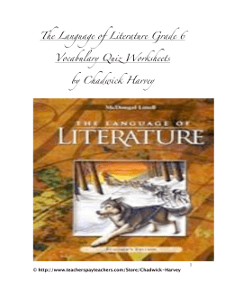 The Language of Literature Grade 6 Vocabulary Quiz