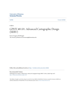 GPHY 481.01: Advanced Cartographic Design