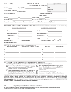 Petition of Appeal - State of New Jersey