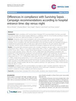 Differences in compliance with Surviving Sepsis Campaign