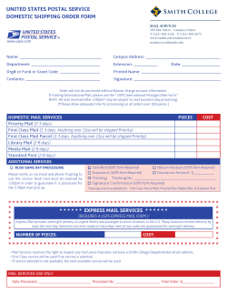 US Postal Service(Domestic) Order Form