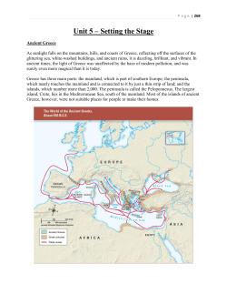 Chapter 25 - Geography and The Settlement of Greece