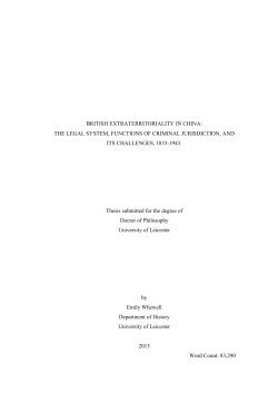 Emily Whewell Thesis_ British Extraterritoriality in China