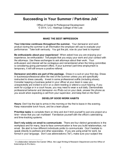 Succeeding in Your Summer / Part-time Job