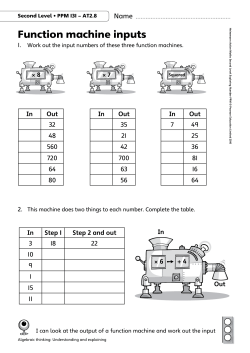 Function machine inputs