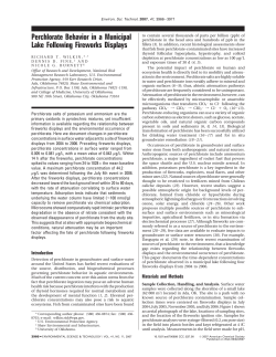 Perchlorate Behavior in a Municipal Lake Following Fireworks
