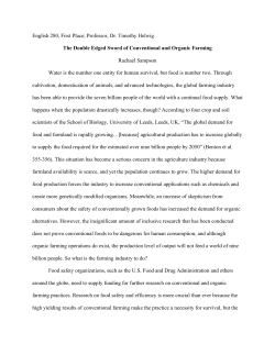 The double Edged Sword of Conventional and Organic Farming