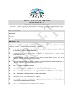 ARTICLE C13 - SCHEDULE A Dangerous or Unsightly Premises