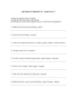 PRET&Eacute;RITO E IMPERFECTO EJERCICIO 2