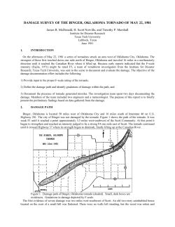 damage survey of the binger, oklahoma tornado of may 22, 1981