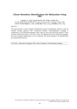 Clause Boundary Identification for Malayalam Using CRF