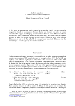 Analytic Causatives - A German