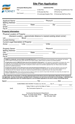 Site Plan Application