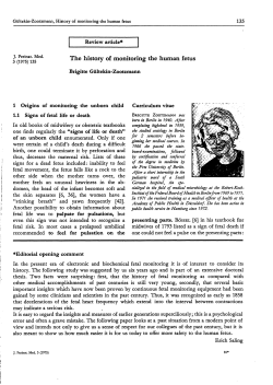 The history of monitoring the human fetus Brigitte