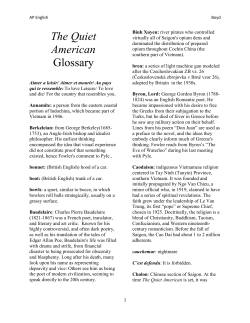 The Quiet American Glossary