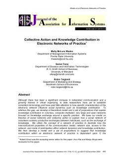 Collective Action and Knowledge Contribution in Electronic