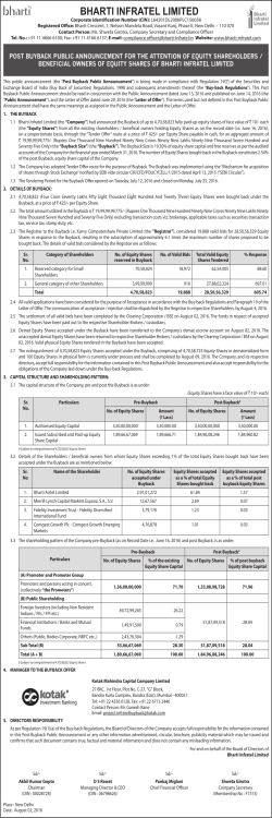 bharti infratel limited