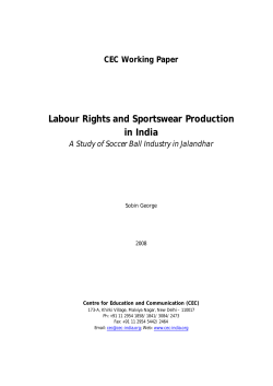 Labour Rights and Sportswear Production in India : A Study of