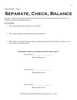 Separate, Check, Balance