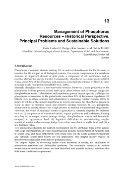 Management of Phosphorus Resources &ndash; Historical