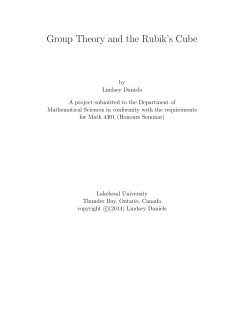 Group Theory and the Rubik`s Cube