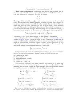 1. Techniques of Integration Section 8