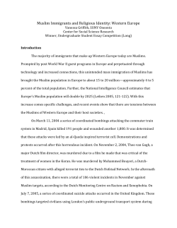 Muslim Immigrants and Religious Identity: Western