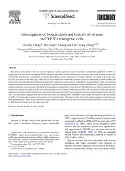 Investigation of bioactivation and toxicity of styrene in CYP2E1