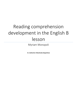 Reading comprehension development in the English B lesson