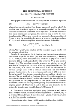 THE FUNCTIONAL EQUATION (A) fixy) +fixrl) = 2fix)fiy)