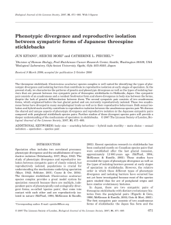 Phenotypic divergence and reproductive isolation between