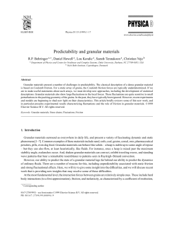 Predictability and granular materials