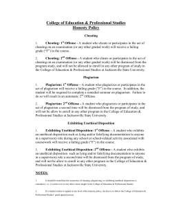 Honesty Policy - Jacksonville State University