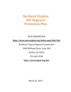Northern Virginia HIV Regional Prevention Plan