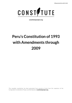 Peru`s Constitution of 1993 with Amendments through 2009