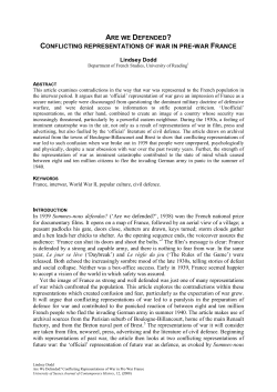 are we defended? conflicting representations of war in pre