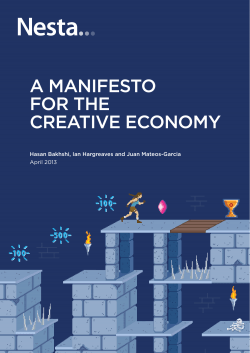 A MAnIfesto for tHe creAtIve econoMy