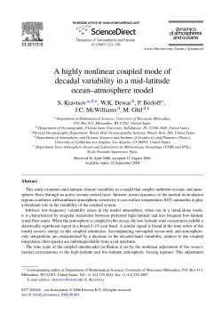 A highly nonlinear coupled mode of decadal variability in a mid