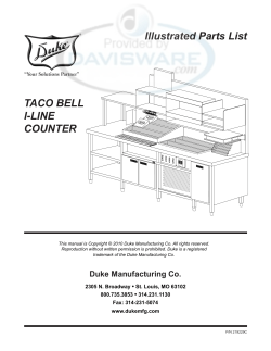 Illustrated Parts List TACO BELL I-LINE COUNTER