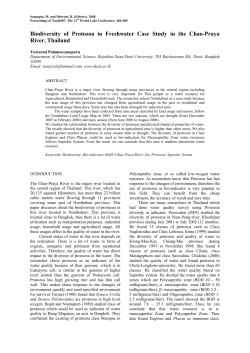 BIODIVERSITY OF PROTOZOA IN FRESHWATER CASE STUDY IN